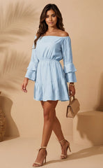 VESTIDO CORTO CON MANGA LARGA BOHEMIO 6981