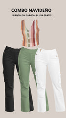 COMBO BLUSA RAYAS COLOR GRATIS +1 PANTALON CARGO