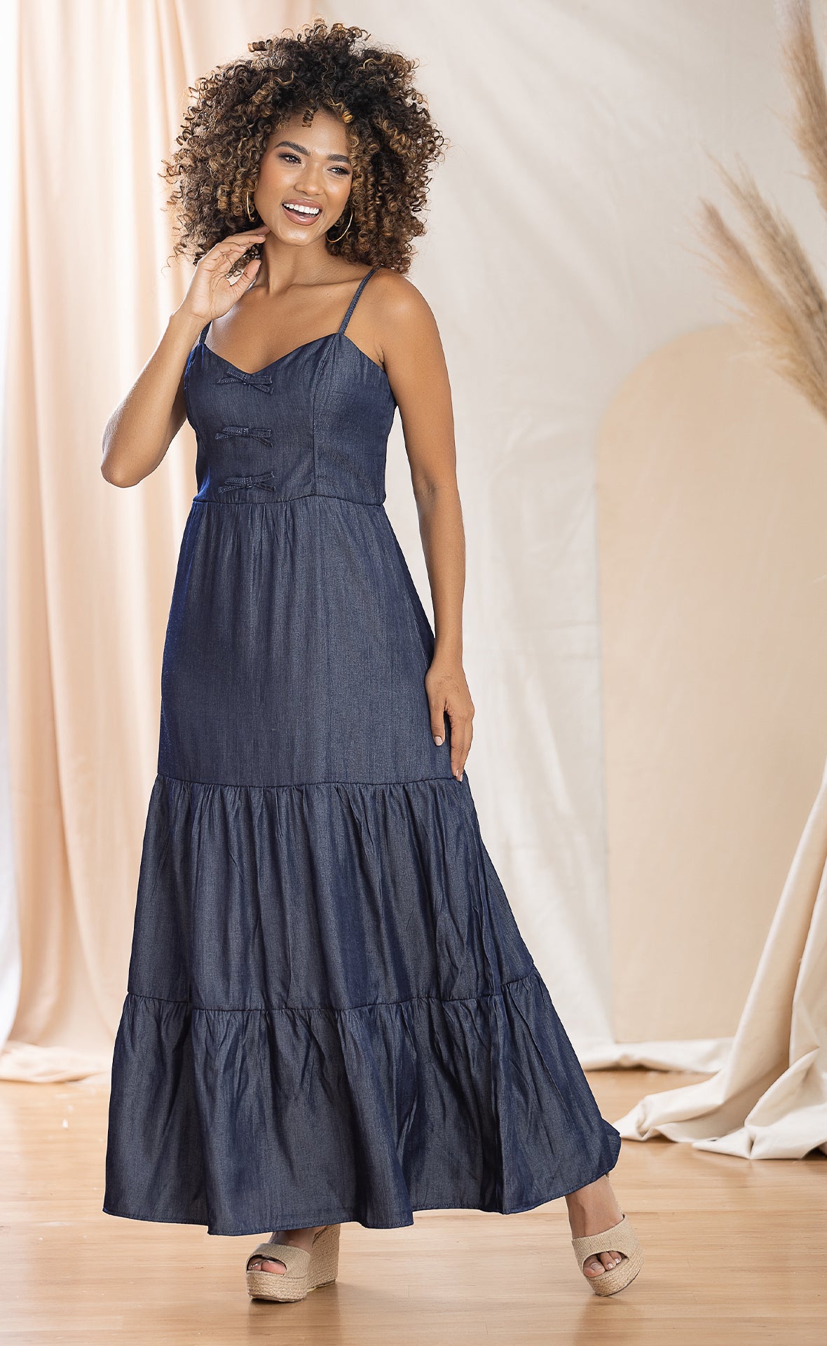 VESTIDO INDIGO LARGO  6629