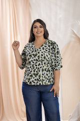 BLUSA PLUS SIZE ANIMAL PRINT P605