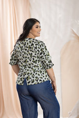 BLUSA PLUS SIZE ANIMAL PRINT P605