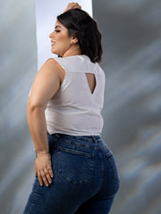 CHALECO PLUS SIZE RAYAS VERTICALES MINI P748