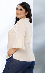 BLUSA PLUS SISE MANGA CAMPANA P757