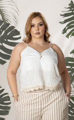 BLUSA PLUS SIZE TIRAS CON BOLILLO P805