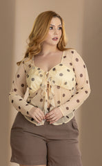 BLUSA PLUS SIZE POLKADOTS P981