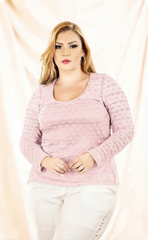BLUSA MANGA LARGA DE TEXTURA CALADA P883