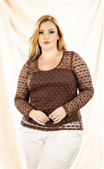 BLUSA MANGA LARGA DE TEXTURA CALADA P883