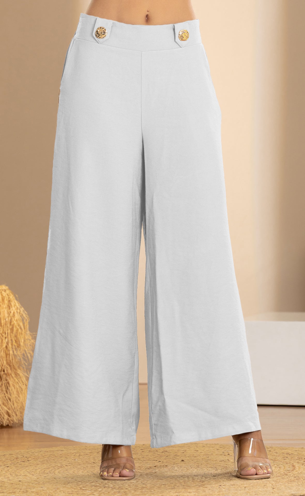 PANTALON BOTA RECTA CON HERRAJES DORADOS ER09