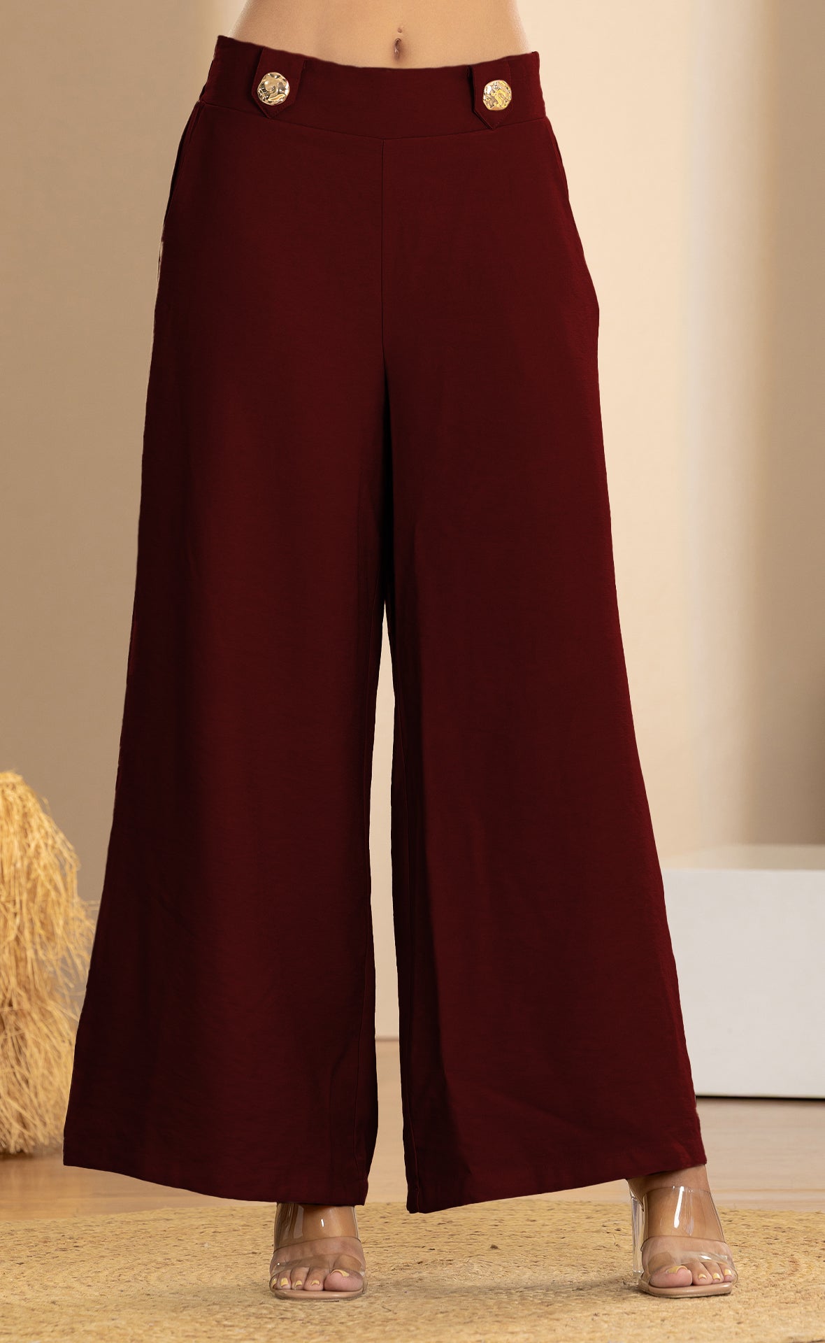 PANTALON BOTA RECTA CON HERRAJES DORADOS ER09