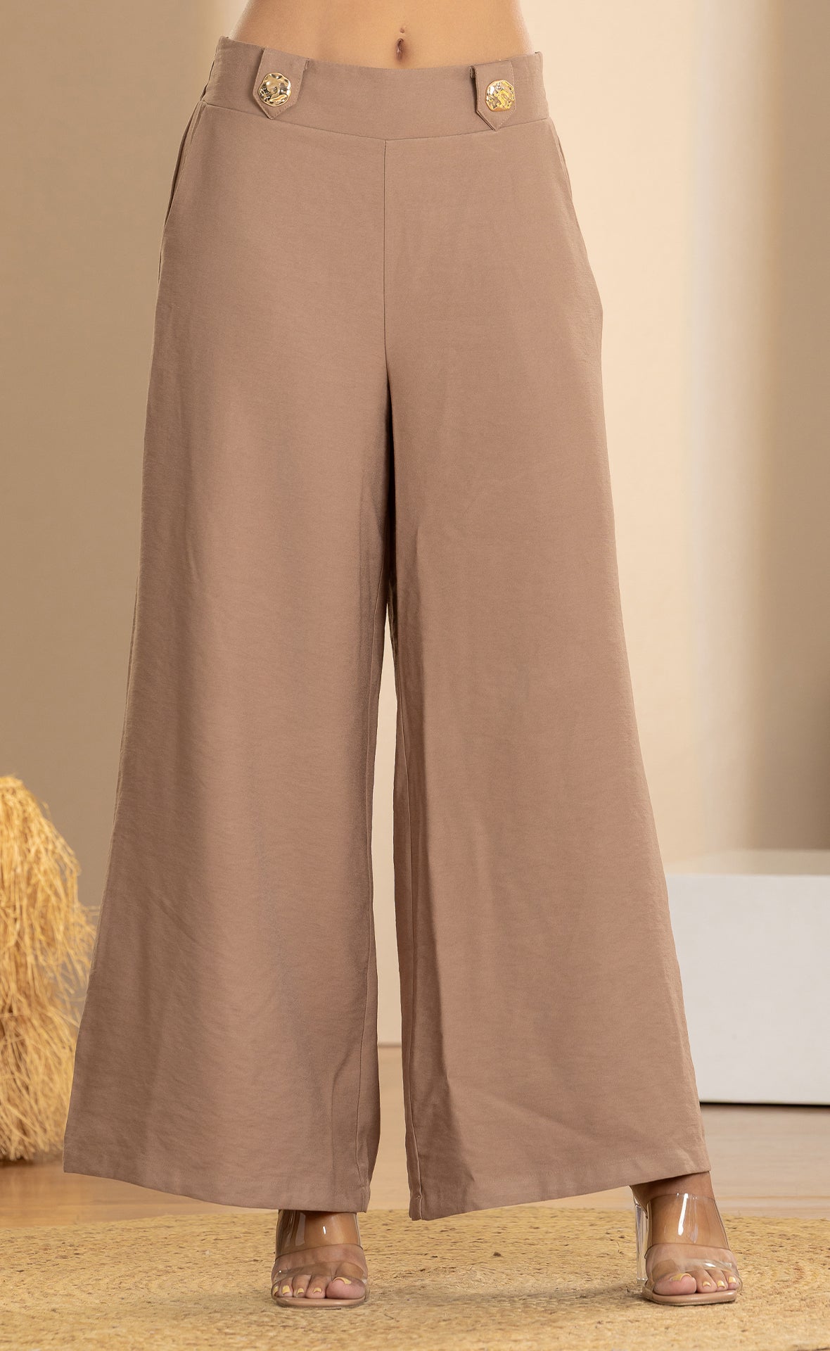 PANTALON BOTA RECTA CON HERRAJES DORADOS ER09