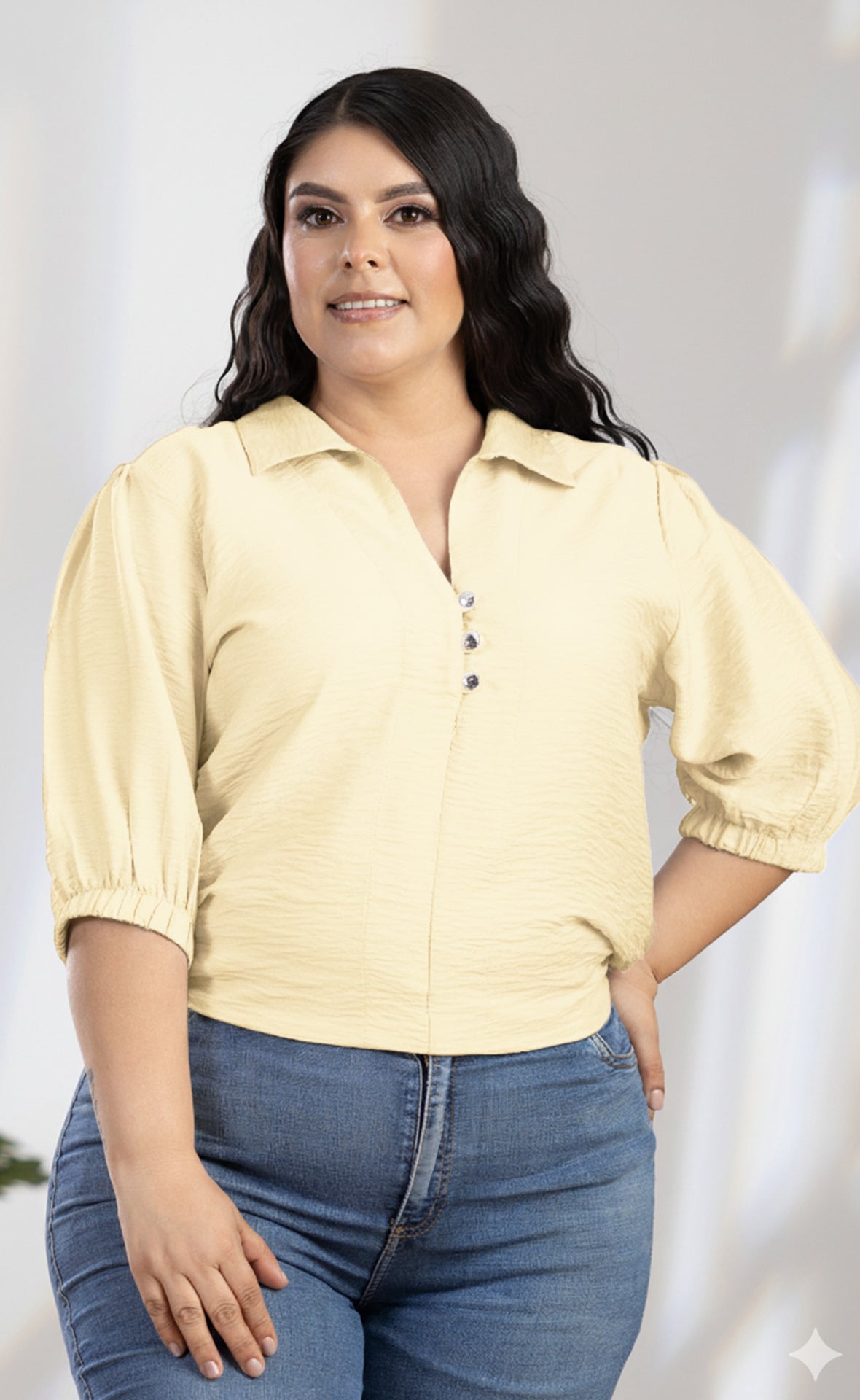 BLUSA PLUS SIZE MANGA 3/4 P692