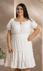 VESTIDO CORTO PLUS SIZE CUELLO BANDEJA P724