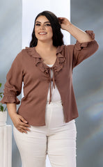 BLUSA SOBREPUESTO PLUS SIZE CON BOLEROS  P742