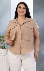 BLUSA PLUS SIZE TIPO CARGO CON BOLSILLO P750