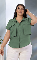 BLUSA PLUS SIZE TIPO CARGO CON BOLSILLO P750