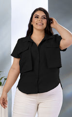 BLUSA PLUS SIZE TIPO CARGO CON BOLSILLO P750