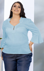 BLUSA PLUS SISE MANGA CAMPANA P757