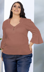 BLUSA PLUS SISE MANGA CAMPANA P757