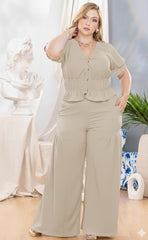 SET PLUS SIZE BLUSA Y PANTALON P766