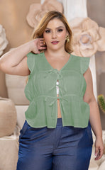 BLUSA PLUS SIZE DE AMARRE P786