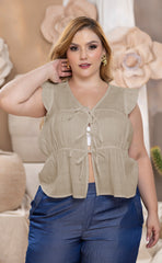 BLUSA PLUS SIZE DE AMARRE P786