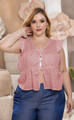 BLUSA PLUS SIZE DE AMARRE P786