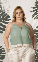 BLUSA PLUS SIZE TIRAS CON BOLILLO P805