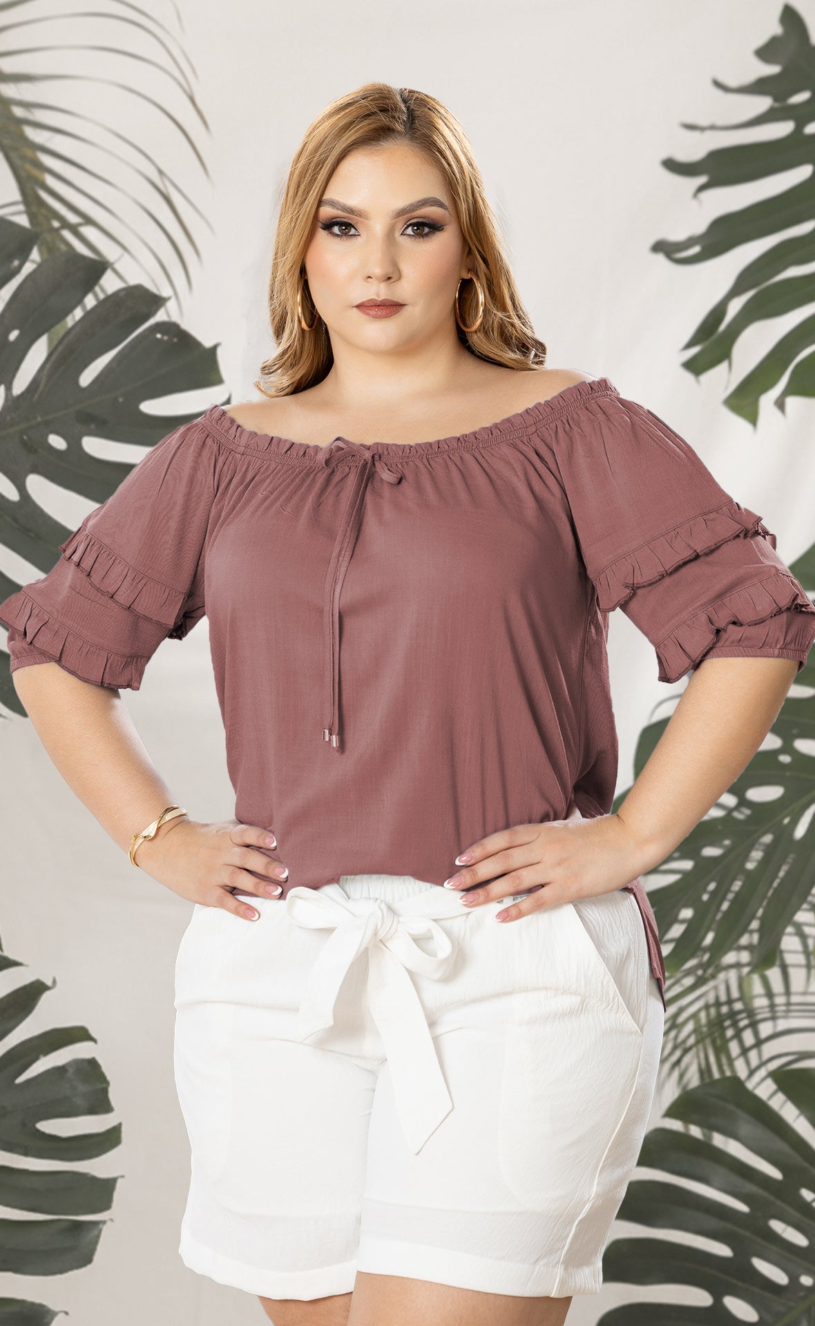 BLUSA PLUS SIZE CUELLO BANDEJA P820