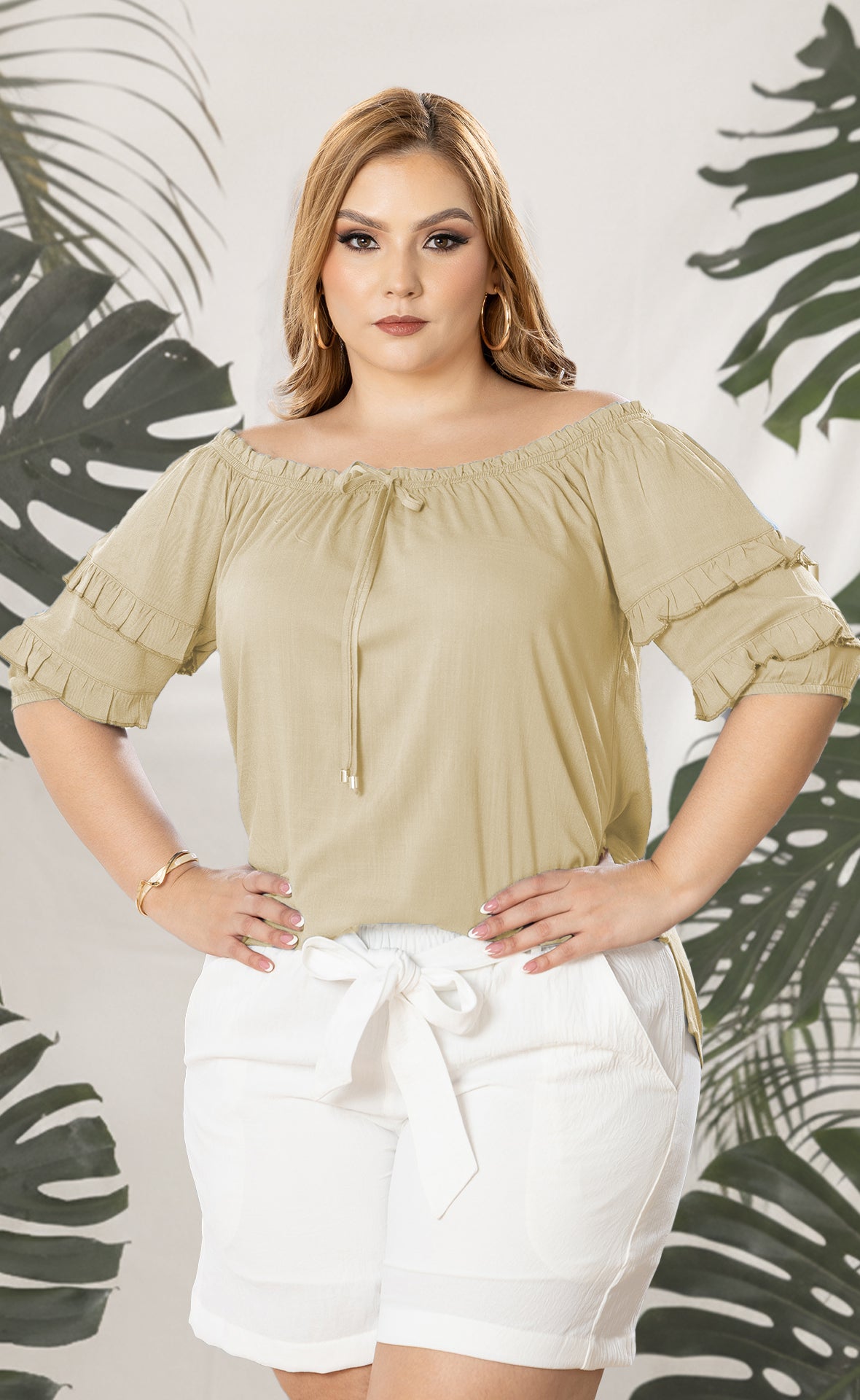 BLUSA PLUS SIZE CUELLO BANDEJA P820
