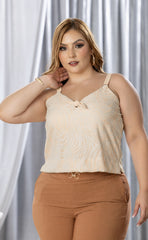 BLUSA PLUS SIZE EN CONTRASTE P825