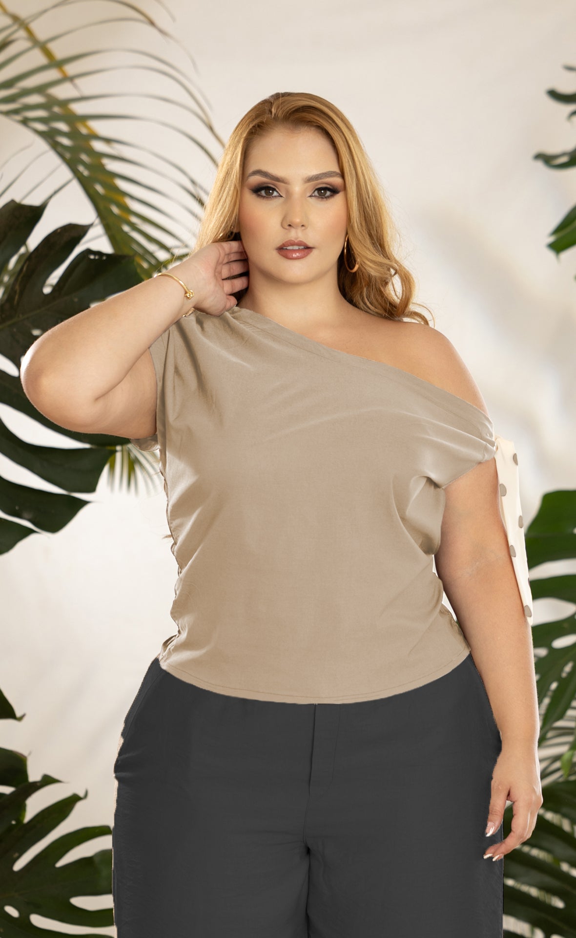 BLUSA PLUS PAÑOLETA POLKA DOTS P851