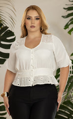BLUSA PLUS ENCAGES Y OJALILLO P858