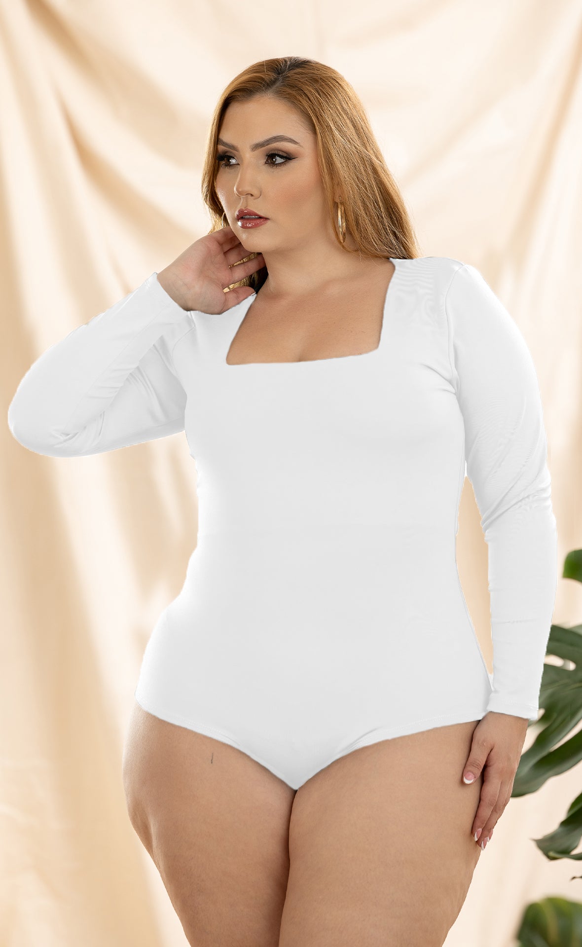 BODY PLUS SIZE MANGA LARGA CUELLO CUADRARO  P874