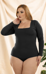BODY PLUS SIZE MANGA LARGA CUELLO CUADRARO  P874
