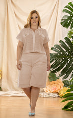 SET PLUS TEJIDO  BLUSA Y SHORT P877