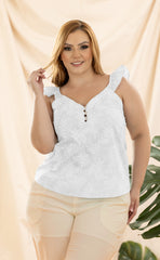 BLUSA PLUS SIZE OJALILLO EN TIRAS P888