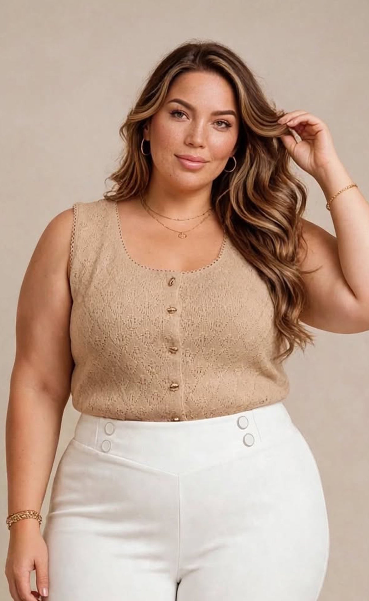 BLUSA PLUS SIZE SIZA CON TIPO CROCHET P895
