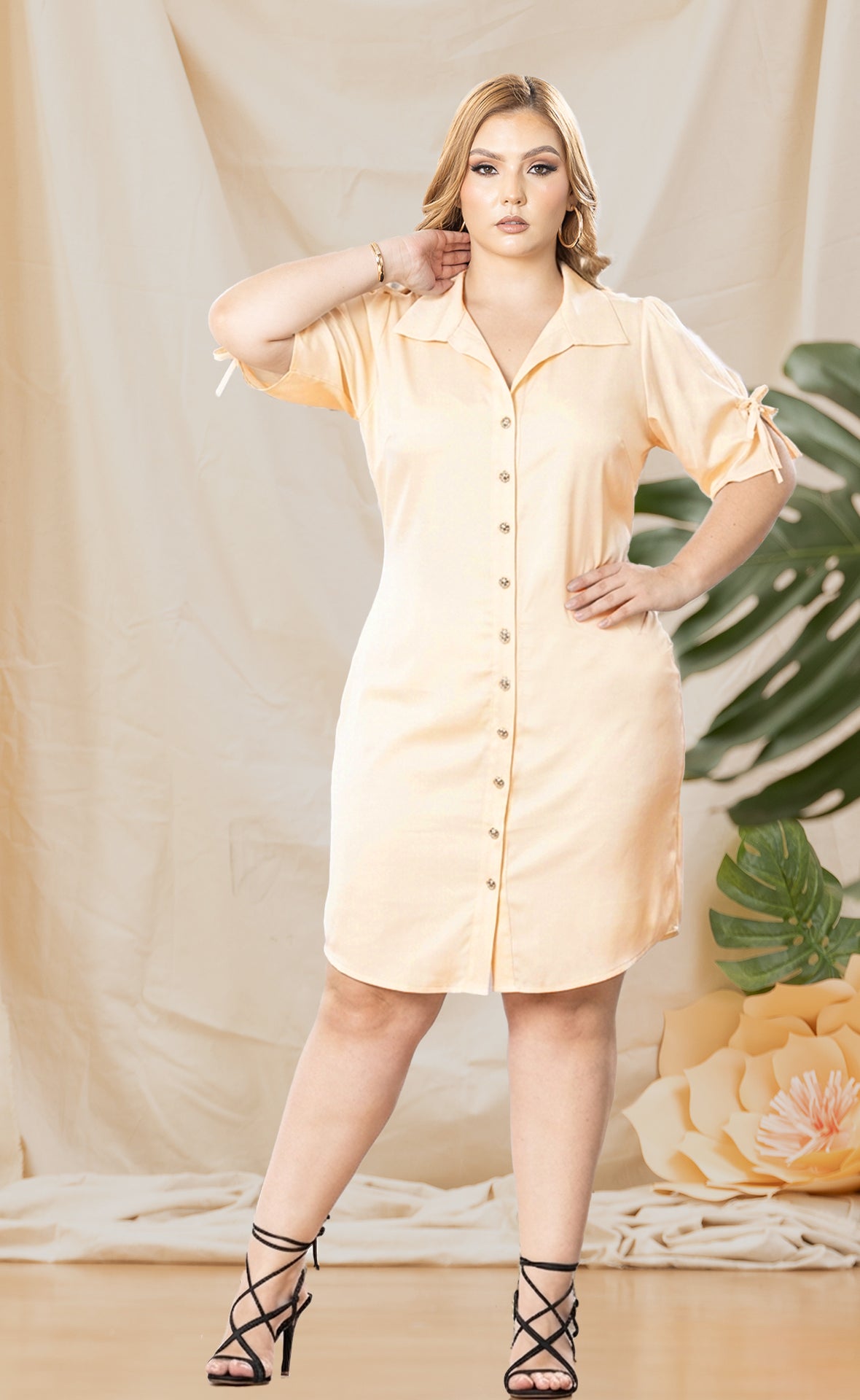 VESTIDO  CORTO PLUS  MANGA 3/4 P896