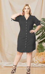 VESTIDO  CORTO PLUS  MANGA 3/4 P896