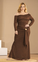 VESTIDO PLUS LUREX CUELLO BANDEJA P914