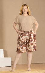 SET PLUS BLUSA Y SHORT ESTAMPADO FLORES P959
