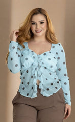 BLUSA PLUS SIZE POLKADOTS P981